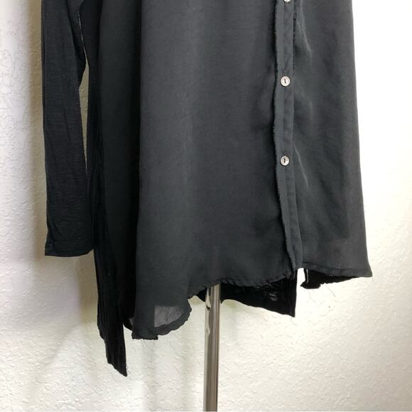 Anthropologie Dolan black burnout sheer button down top size Medium - Picture 3 of 14